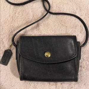 Vintage Coach Black Leather Christie  Bag